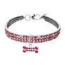 Three-Row Elastic Large Rhinestone Bone Diamond Pet Collar Jewelry Cat and Dog Rhinestone Necklace