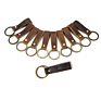 Tiding Promotional Brown Real Genuine Leather Keyring Key Holder Key Chain Cow Stamped Leather Keychain