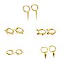 Tiny Gold Plated Hoop 925 Silver Jewelry Women Mens Punk Triangle Geometric Rivet Spike Earrings
