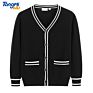 Tmw Mens 100% Cotton Sweater Knitted Single Breasted Stripes Pocket Pull Homme Men Long Sweater Cardigan