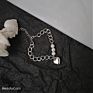 Top Alloy Asymmetric Crude Chain Pearl Glossy Heart Bracelets Women