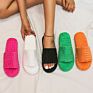 Trend Branded Green Women Slippers Fashionable Towel Terry Slides Famous Outdoor Women Toweling Slippers