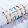 Trend Popular Inspiration Cross Shape Initial Stretch Wood Beads Bracelets Jewelry for Women