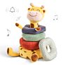 Tumama Baby Hand Training Stacking Toy Plush Stuffed Giraffe Stacking Tower Baby Soft Toys for Kids Education