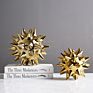 Turkey Gold Sea Urchin Ball Ceramic Sculpture Statue European Decor Art Pieces Home Decoration