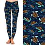 Turtle Printed Women High Yoga Waist Buttery Soft 92% Polyester 8% Spandex Leggings for Women