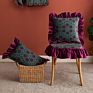 Two Sizes Decorative Cushion Euro Throw Pillow Cover Ruffles Jacquard Velvet Cushion Covers