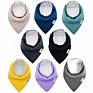 Unisex 8-Pack Gift Set 100% Organic Cotton Plain Color Triangle Absorbent Baby Bandana Drool Teething Bibs