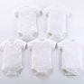 Unisex Baby 5-Pack Short-Sleeve Plain White Romper Bodysuit