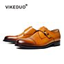 Vikeduo Hand Made Brown Color Italian Style Design Business Single Buckle Monk Popular Genuine Leather Men Shoes