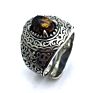 Vintage Amber with 925 Adjustable Sterling Silver Rings for Womens