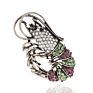 Vintage Rhinestone Shrimp Brooches Women Alloy Sparkling Animal Casual Party Brooch Pins Gifts