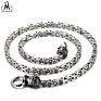 Vintage Width 316L Stainless Steel Lion Head Byzantine Chain Necklace for Men Jewelry