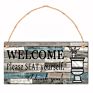 Vintage Wood Can Open Closed Welcome Please Seat Soli Printed License Plate Sign up Wall Hanging Sign Welcome Wall Decoration
