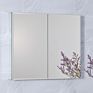 Wall Mounted Aluminum Bathroom Medicine Mirror Cabinet with 2 Doors