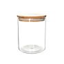 Wanuocraft Glass Food Storage Container Spice Jar with Bamboo Lids for Kitchen Use