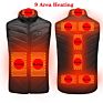 Washable Unisex Heating Vest for Men Women Lightweight Usb Electric Heated Vest for Outdoor Activities with 9 Heating Zones