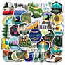 Water Bottles Outdoor Fishing Nature Stickers Camping Adventure Stickers for Yeti Cooler Stickers and Decals 50Pcs