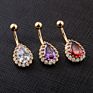 Water Drop Cubic Zirconia Piercing Navel Surgical Steel Piercings Navelpiercing Ombligo Nombril Belly Button Rings Cllp021