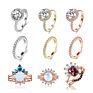 Wedding Engagement Jewelry 925 Sterling Silver White Gold Cubic Zirconia Ring