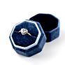 Wedding Jewelry Boxes Velvet Ring Box Octagon Shape Suede Double Ring Box