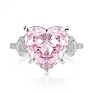 Wedding Ring Heart Shape Zircon Pink Color Gemstone 925 Sterling Silver Ring Women Engagement Jewelry