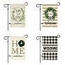 Welcome Series Green Leaf Ring Home Sweet Home Pattern Sublimation Garden Flag