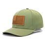 Well Designed Adults 6 Panel Green Unstructured Adjustable American Flag Leather Patch Baseball Hat Cap