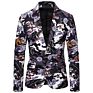 Western Style Autumn Men's Animal Printed Blazers Slim Fit Casual Blazers for Men