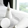 White Carrara Marble Cone Shape Ring Cone Holder