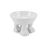 White Ceramic Raise Dog Bowl Holder