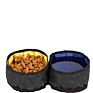 Wholesales Outdoor Travel Pet Dog Portable Collapsible Foldable Waterproof Fabric Canvas Dog Bowl Pet Outdoor Dog Double Bowl