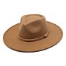 Wide Brim Fall Color Wool Felt Fedora Hats Cotton Polyester Dark Color Solid Plain Jazz Hat 9Cm 9.5Cm Brim