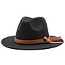 Wide Brimbeige Women Floppy Wooden Felt 15Cm Hats Jazzy Chapeau Fedora Hats with Logo