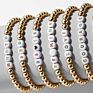 Women Charm Handmade Simple Stacked Enamel Elastic Gold Initial Letter Beaded Bracelets with Letters