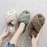 Women Cross Indoor Shoes Warm Fur Slides Spring Furry House Slippers Furry Slippers