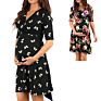 Women High-Low Surplice Wrap with Waist Belt Maternity Dress Adjustable V Neck Nursing Dress Breastfeeding Pregnant Clothes