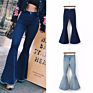 Women High Waist Wide Leg Pants Bell Bottoms Ladies Flare Jeans