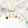 Women Jewelry Acrylic Alloy Charms Butterfly Pendant Necklace
