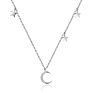 Women Jewelry Necklaces 925 Sterling Silver Moon&Star Moon and Star Necklace