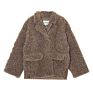 Women Outdoor Teddy Fleece Trucker Button through Jacket Caramel Color Thermal Thick Turn-Down Collar Sweet
