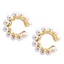 Women Pearl Ear Cuff Earring Bohemian Natural Freshwater Circle Small Clip on Earring No Piercing Fake Cartilage Earring