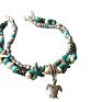 Women Shell Turtleand Heart Anklet Bohemian Beads Anklets Sterling Silver Chain Ankle Bracelet on Leg Anklet