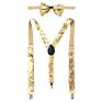 Women Shiny Elastic Y Shape Braces Shoulder Straps 4 Colors Adjustable Pant Suspenders with Bow Tie for Cosplay Party