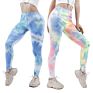 Women Stretch Sport Yoga Casual Fitness Mid Waist Compression Tie Dye Leggings