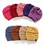 Women Style Design Acrylic Multifunction Messy Bun Ponytail Beanie Hat with Hole