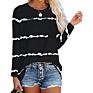 Women Style Tops Striped O-Neck T Shirt Splicing Long Sleeve Top Female Loose Tee Shirts