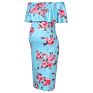 Women's Floral Ruffle off Shoulder Maternity Dress