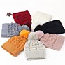 Women's Knitted Slouchy Beanie Hat Warm Ski Faux Fur Pompom Hats