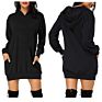 Women's Long Sleeve Casual Hoodie Dress Pullover Hoodie Dress Plain Dyed Sweatshirt Pocket Hoodie Dress